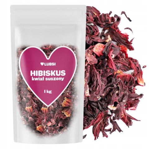 Hibiskus suszony 1kg LUBSI malwa naturalny kwiat hibiskusa herbata napar