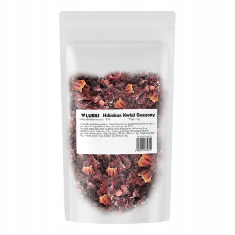 Hibiskus suszony 1kg LUBSI malwa naturalny kwiat hibiskusa herbata napar