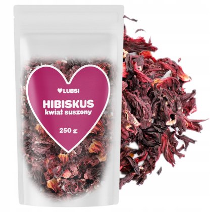 Hibiskus suszony 250g LUBSI malwa naturalny kwiat hibiskusa herbata napar