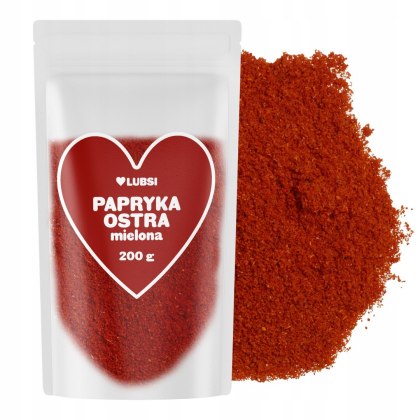 Papryka ostra mielona przyprawa 200g LUBSI aromatyczna czerwona jakość