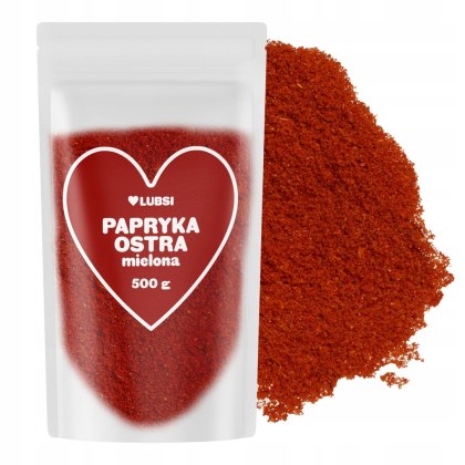 Papryka ostra mielona przyprawa 500g LUBSI aromatyczna czerwona jakość