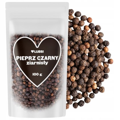 Pieprz czarny ziarnisty przyprawa 100g LUBSI naturalny aromatyczny ziarno