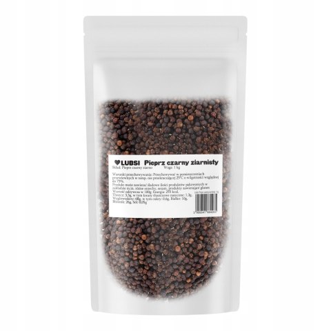 Pieprz czarny ziarnisty przyprawa 1kg LUBSI naturalny aromatyczny ziarno