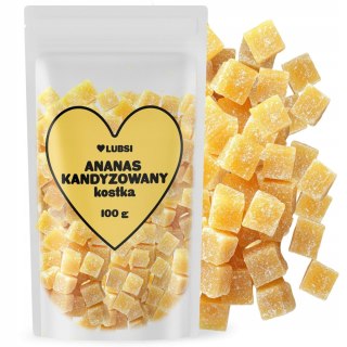 Ananas kandyzowany kostka 100g LUBSI naturalna przekąska wysoka jakość