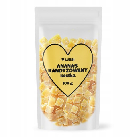 Ananas kandyzowany kostka 100g LUBSI naturalna przekąska wysoka jakość