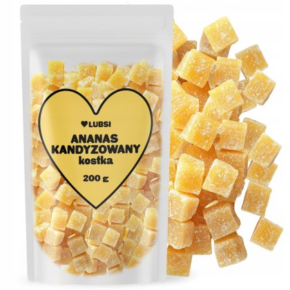 Ananas kandyzowany kostka 200g LUBSI naturalna przekąska wysoka jakość