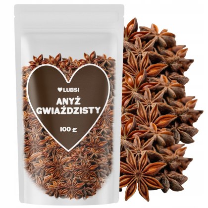 Anyż gwiazdki 100g LUBSI gwiaździsty cały aromatyczny wysoka jakość