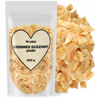 Czosnek suszony płatki 200g LUBSI aromatyczny naturalny czosnek w płatkach