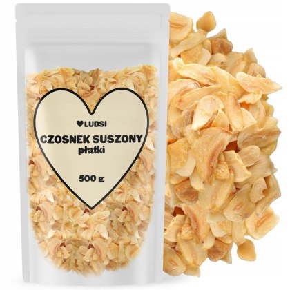 Czosnek suszony płatki 500g LUBSI aromatyczny naturalny czosnek w płatkach