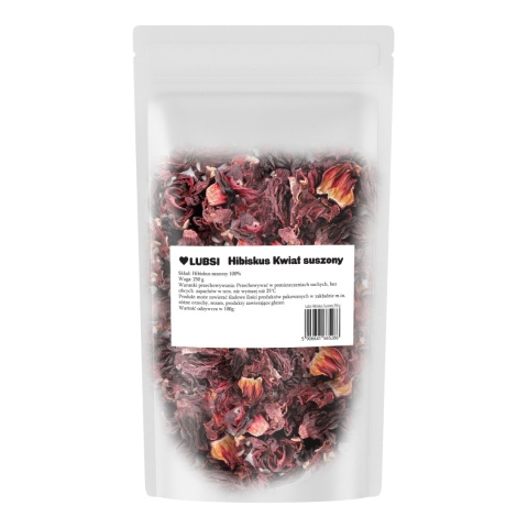 Hibiskus suszony 250g LUBSI malwa naturalny kwiat hibiskusa herbata napar