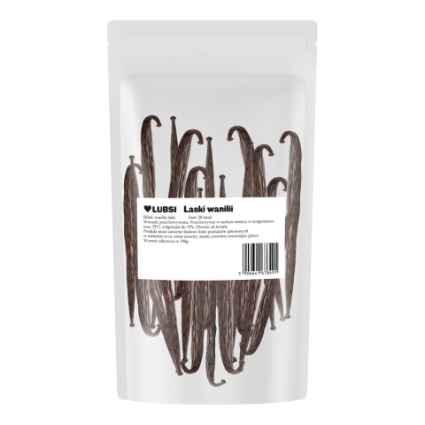 Laski wanilii 18-19cm 20 sztuk LUBSI aromatyczna wanilia laska wanilii
