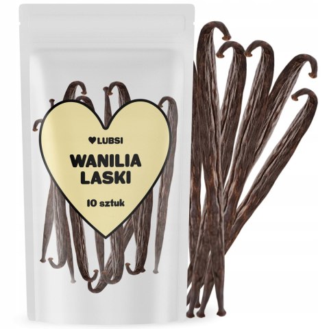 Laski wanilii 18-19cm 10 sztuk LUBSI aromatyczna wanilia laska wanilii