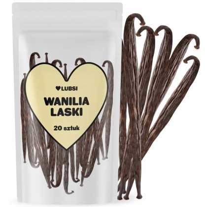 Laski wanilii 18-19cm 20 sztuk LUBSI aromatyczna wanilia laska wanilii