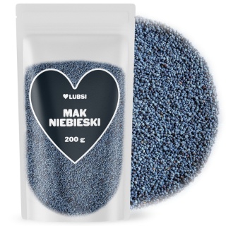 Mak niebieski 200g LUBSI czysty naturalny ziarno maku wysoka jakość