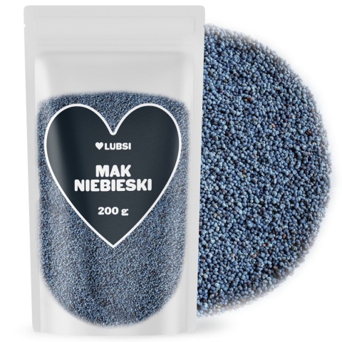 Mak niebieski 200g LUBSI czysty naturalny ziarno maku wysoka jakość