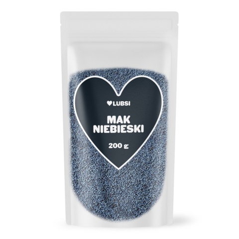 Mak niebieski 200g LUBSI czysty naturalny ziarno maku wysoka jakość