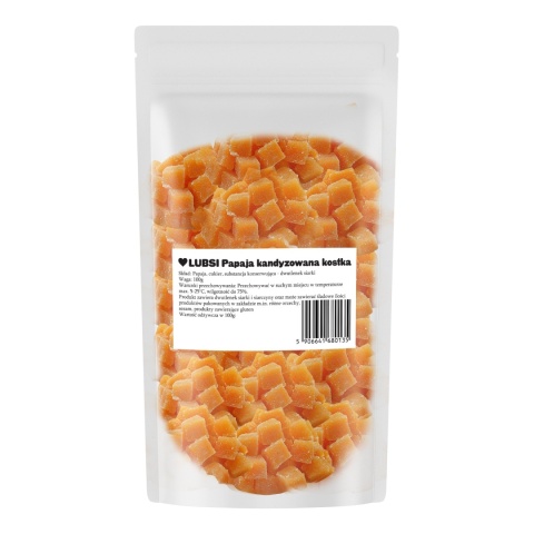 Papaja kandyzowana kostka 100g LUBSI papaja suszona w kostce przekąska