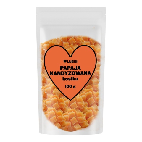Papaja kandyzowana kostka 100g LUBSI papaja suszona w kostce przekąska