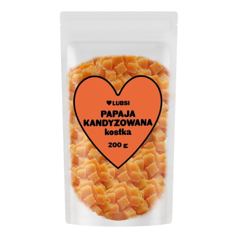 Papaja kandyzowana kostka 200g LUBSI papaja suszona w kostce przekąska