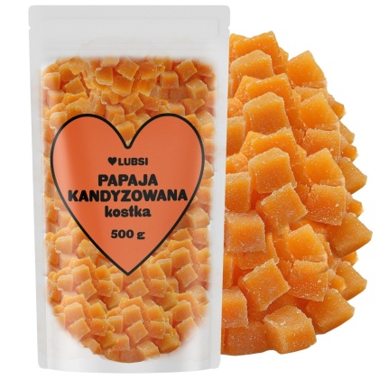 Papaja kandyzowana kostka 500g LUBSI papaja suszona w kostce przekąska