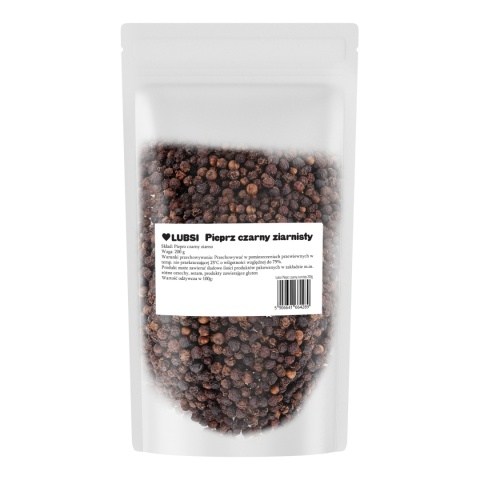 Pieprz czarny ziarnisty przyprawa 200g LUBSI naturalny aromatyczny ziarno