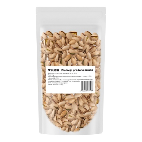 Pistacje prażone solone 1kg LUBSI duże świeże naturalne wysoka jakość