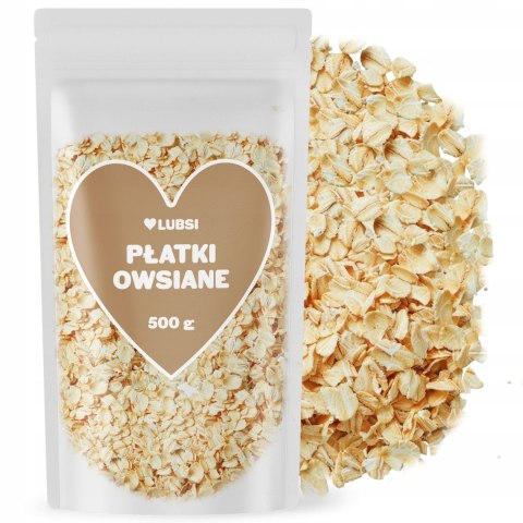 Płatki owsiane 500g LUBSI naturalne zdrowe śniadanie dieta wysoka jakość