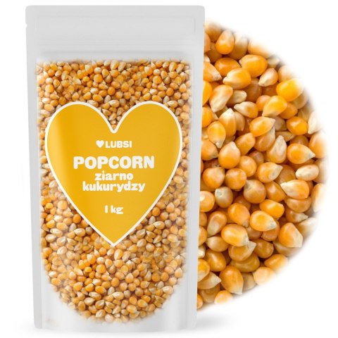 Popcorn ziarno kukurydzy 1kg LUBSI kukurydza do prażenia naturalna bez soli