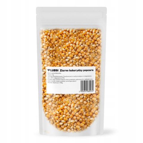 Popcorn ziarno kukurydzy 1kg LUBSI kukurydza do prażenia naturalna bez soli