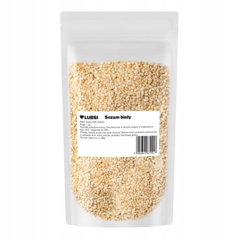 Sezam biały 1kg LUBSI naturalny łuskany ziarno wysoka jakość doskonały