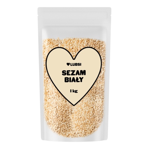 Sezam biały 1kg LUBSI naturalny łuskany ziarno wysoka jakość doskonały
