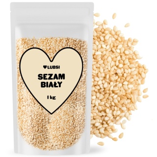 Sezam biały 1kg LUBSI naturalny łuskany ziarno wysoka jakość doskonały