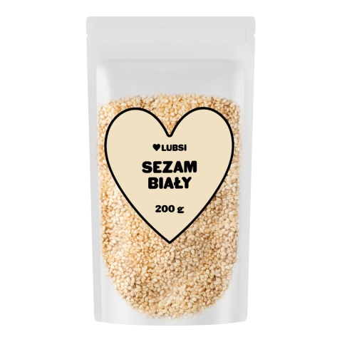 Sezam biały 200g LUBSI naturalny łuskany ziarno wysoka jakość doskonały