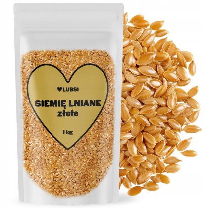 Siemię lniane złote 1kg LUBSI len złoty naturalne nasiona wysoka jakość