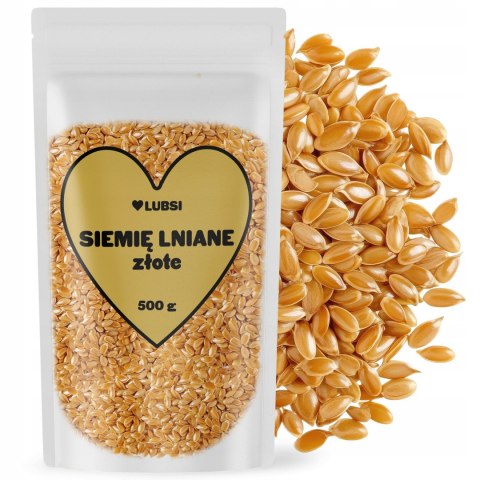 Siemię lniane złote 500g LUBSI len złoty naturalne nasiona wysoka jakość