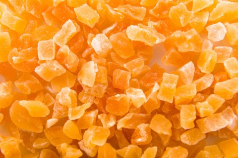 Skórka pomarańczowa kandyzowana 100g LUBSI włoska kostka z pomarańczy