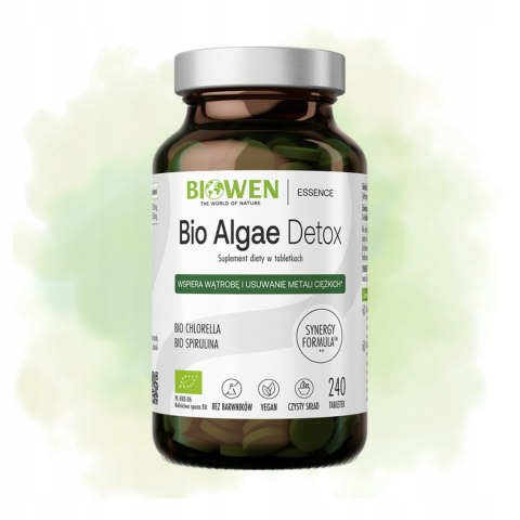 Biowen BIO Algae Detox Algi morskie spirulina chlorella 240 tabletek