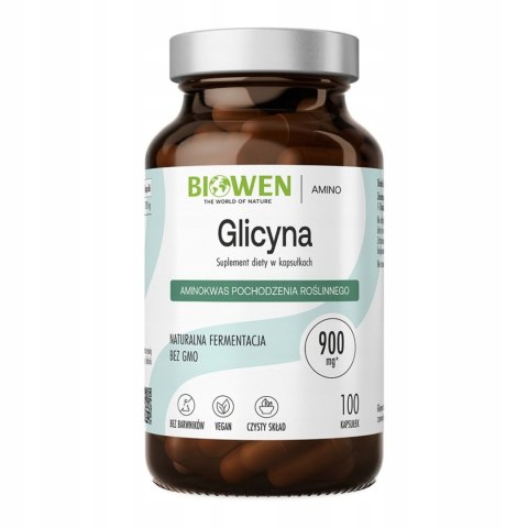 Biowen Glicyna 900 mg 100 kapsułek Suplement Diety