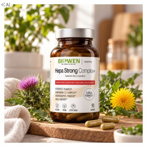Biowen Hepa Strong Complex+ Suplement diety na wątrobę 90 kapsułek