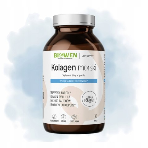Biowen Kolagen Morski 225 g z dorsza na stawy 3 Peptydy proszek Suplement