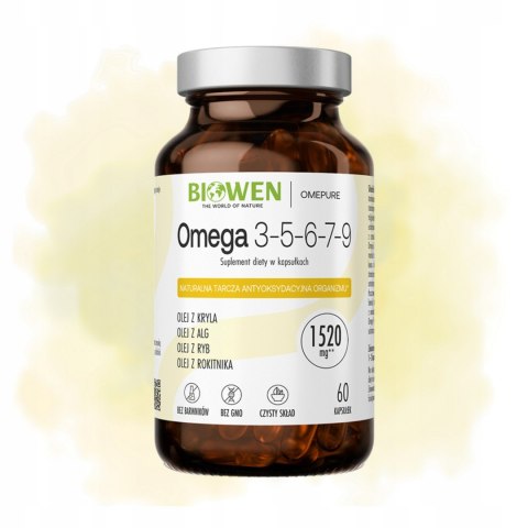 Biowen Kwasy Omega 3-5-6-7-9 60 kapsułek Suplement Diety