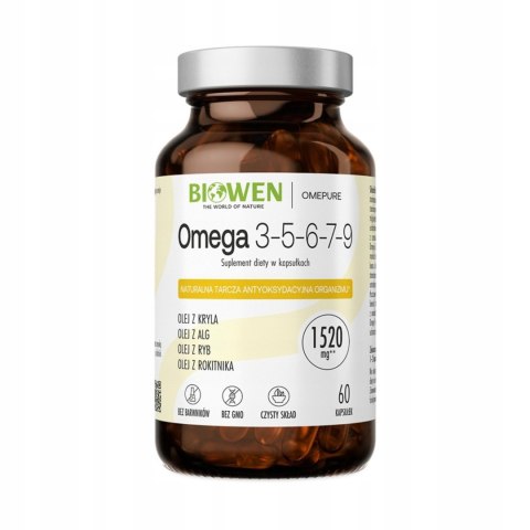 Biowen Kwasy Omega 3-5-6-7-9 60 kapsułek Suplement Diety