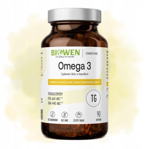 Biowen Kwasy Omega-3 660 mg EPA, 440 mg DHA 90 kapsułek Suplement Diety