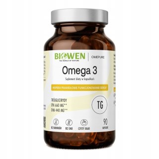 Biowen Kwasy Omega-3 660 mg EPA, 440 mg DHA 90 kapsułek Suplement Diety
