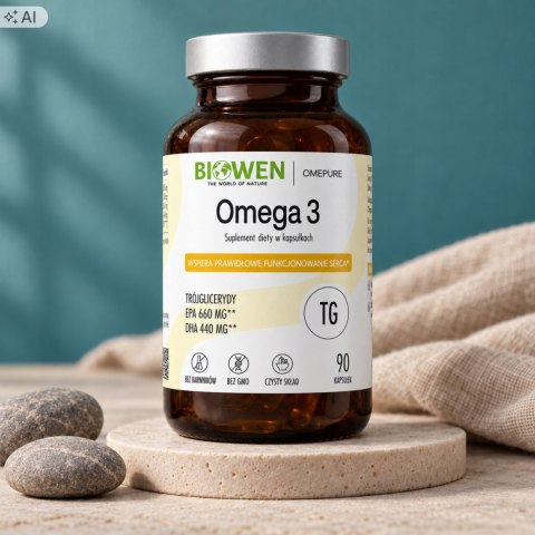 Biowen Kwasy Omega-3 660 mg EPA, 440 mg DHA 90 kapsułek Suplement Diety
