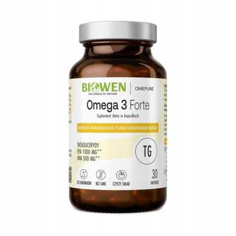 Biowen Kwasy Omega-3 Forte 30 kapsułek Suplement Diety