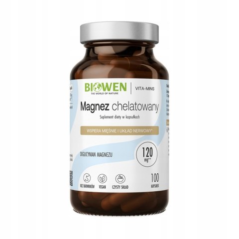 Biowen Magnez Chelatowany 100 kapsułek Suplement Diety