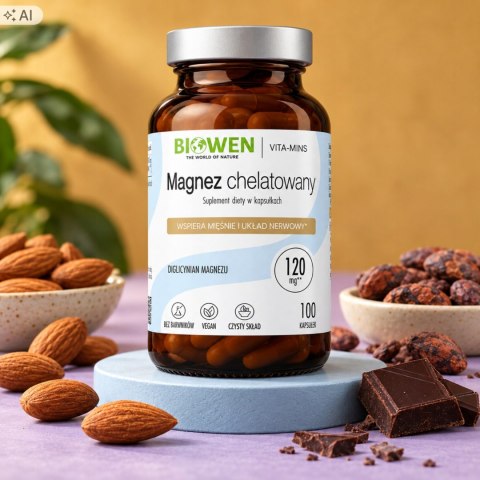 Biowen Magnez Chelatowany 100 kapsułek Suplement Diety