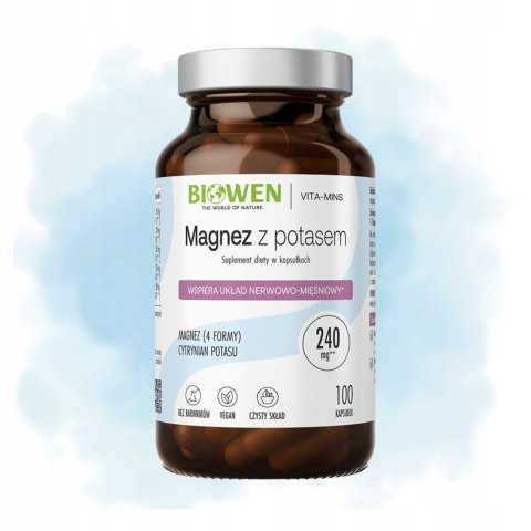 Biowen Magnez z Potasem 100 kapsułek Suplement Diety