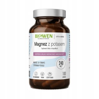 Biowen Magnez z Potasem 100 kapsułek Suplement Diety